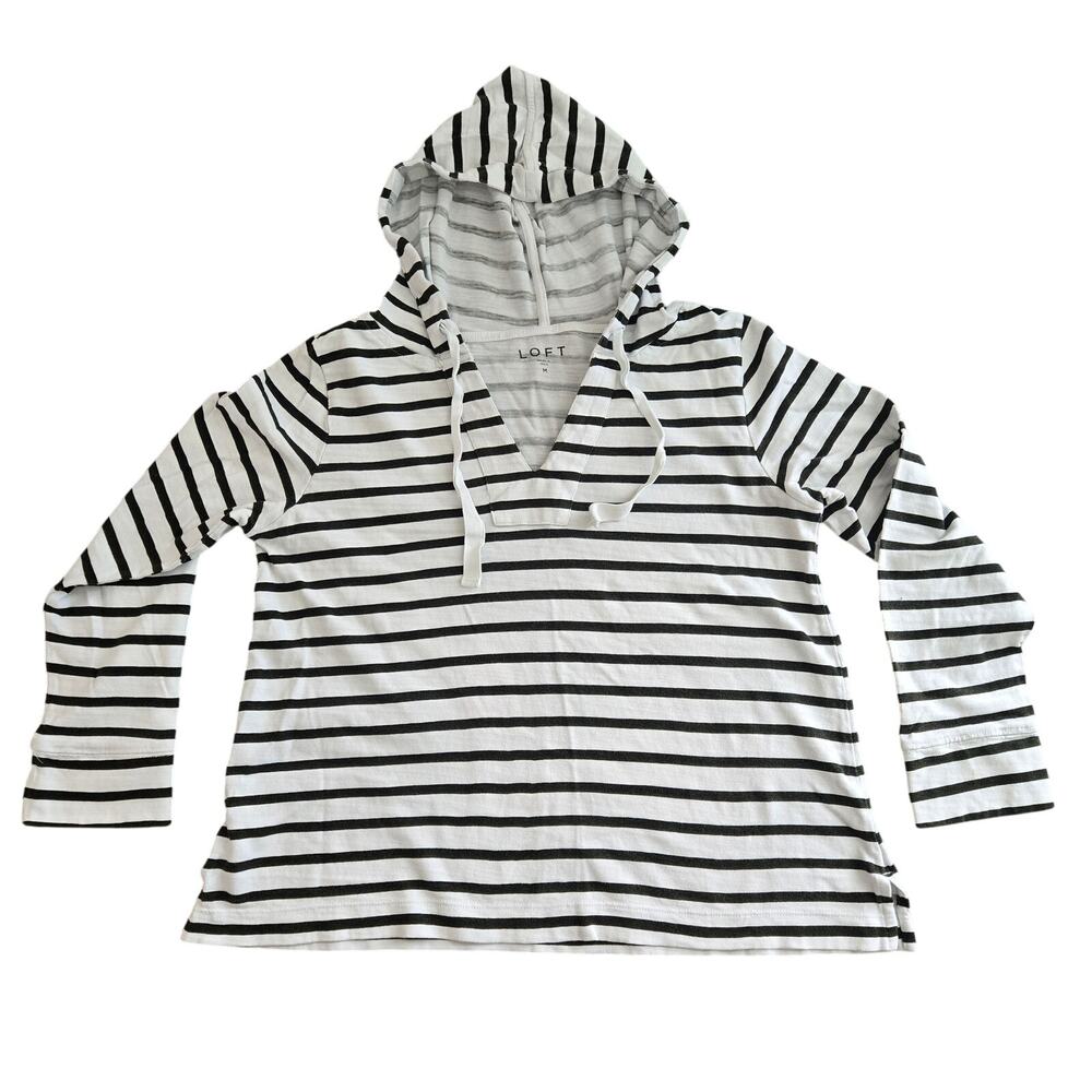 LOFT 100% cotton V-neck beach hoodie M